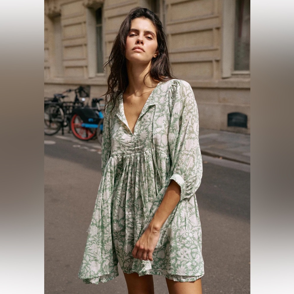 Daughters of India Kyra Dress in Jade / M